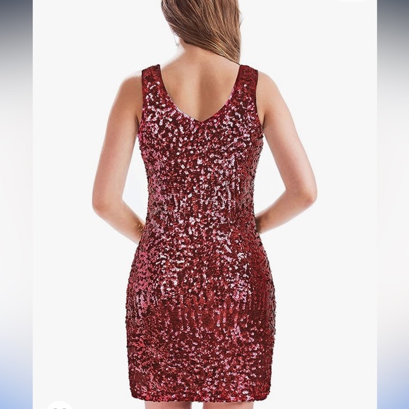 Women's red sequin dress 2x - Picture 4 of 4